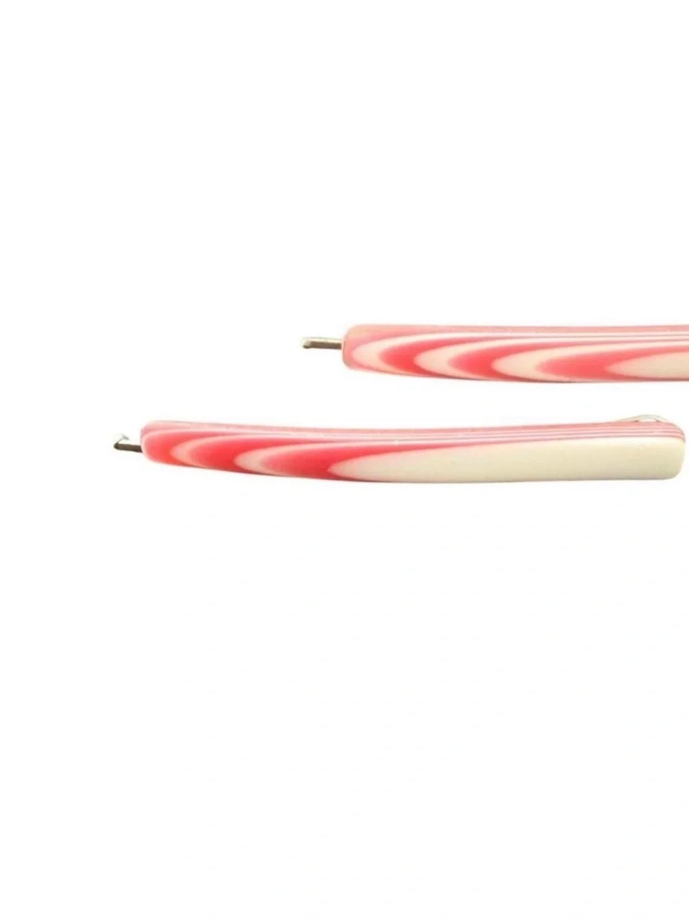 1970’s Vintage Pink/White Multicolored  Thick Plastic Bobby Pins, Retro Design